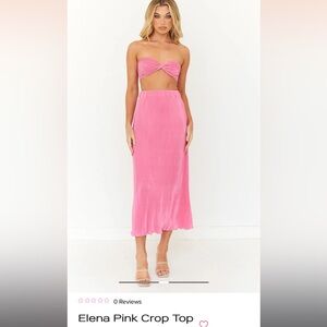 Beginning boutique Elena crop top and skirt set - pink